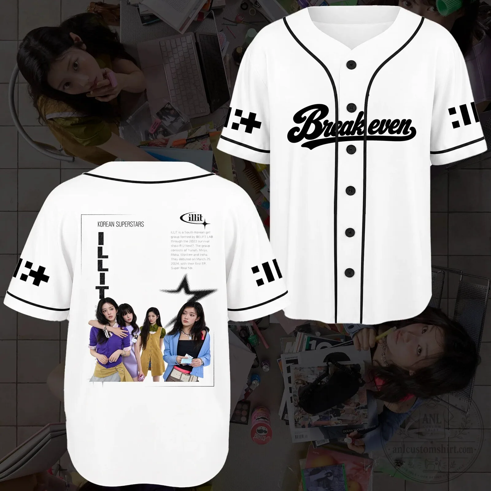 ILLIT K-Pop Girl Group Breakeven All Members Baseball Jersey