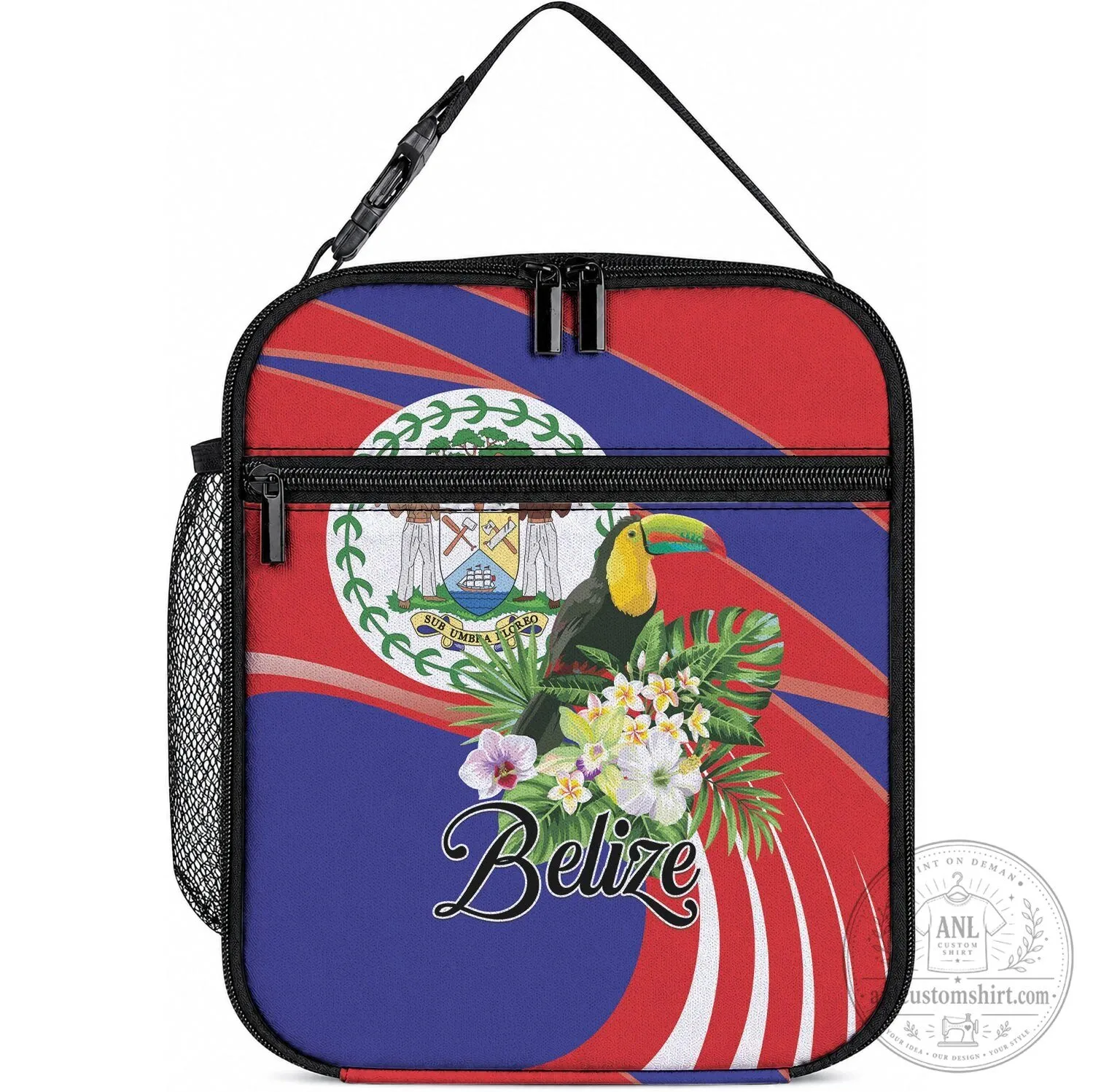 Belize Flag Toucan Tropical Flowers Insulated Lunch Bag Cooler 5 Belize Flag Toucan Tropical Flowers Insulated Lunch Bag Cooler