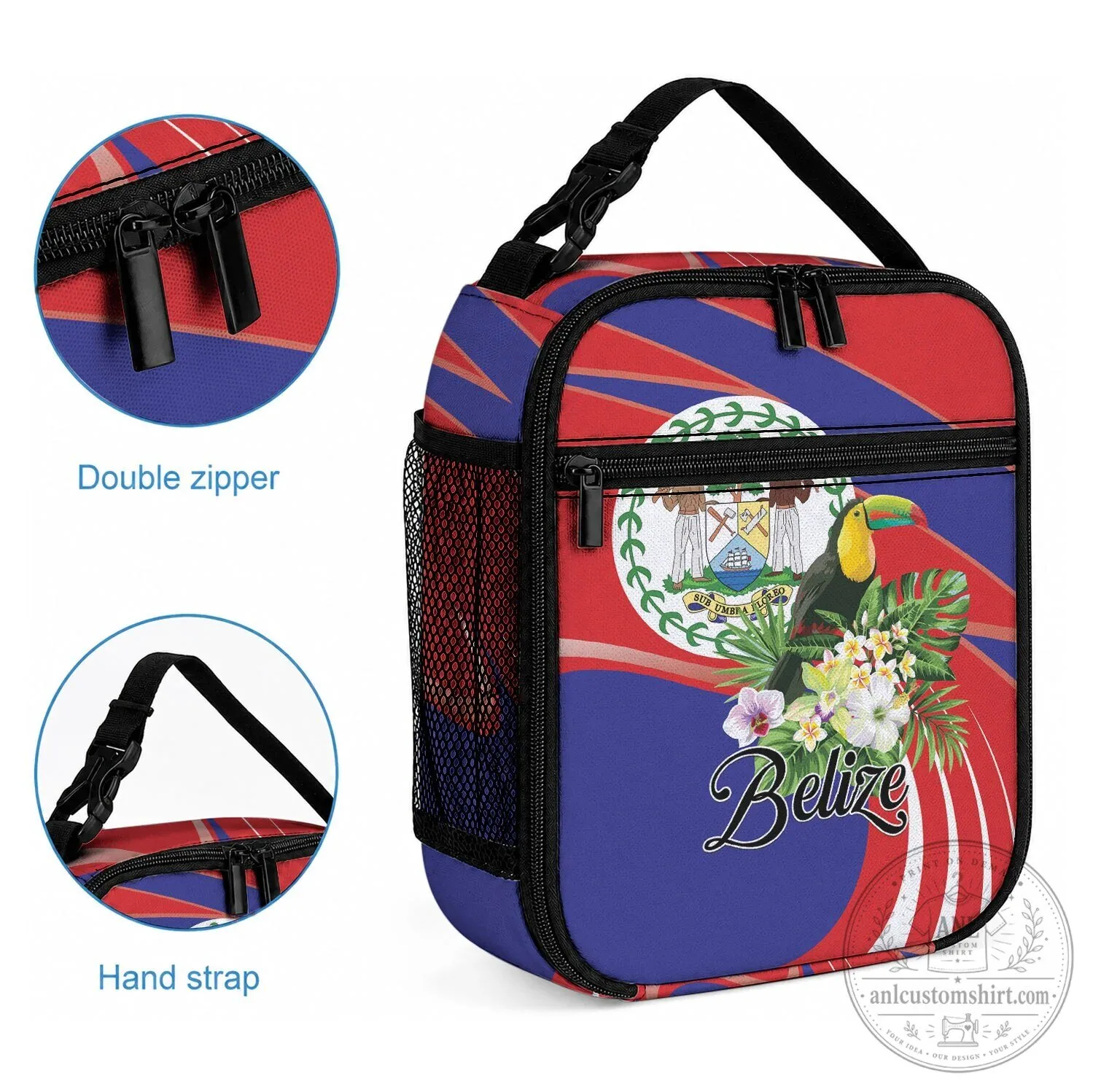Belize Flag Toucan Tropical Flowers Insulated Lunch Bag Cooler 6 Belize Flag Toucan Tropical Flowers Insulated Lunch Bag Cooler