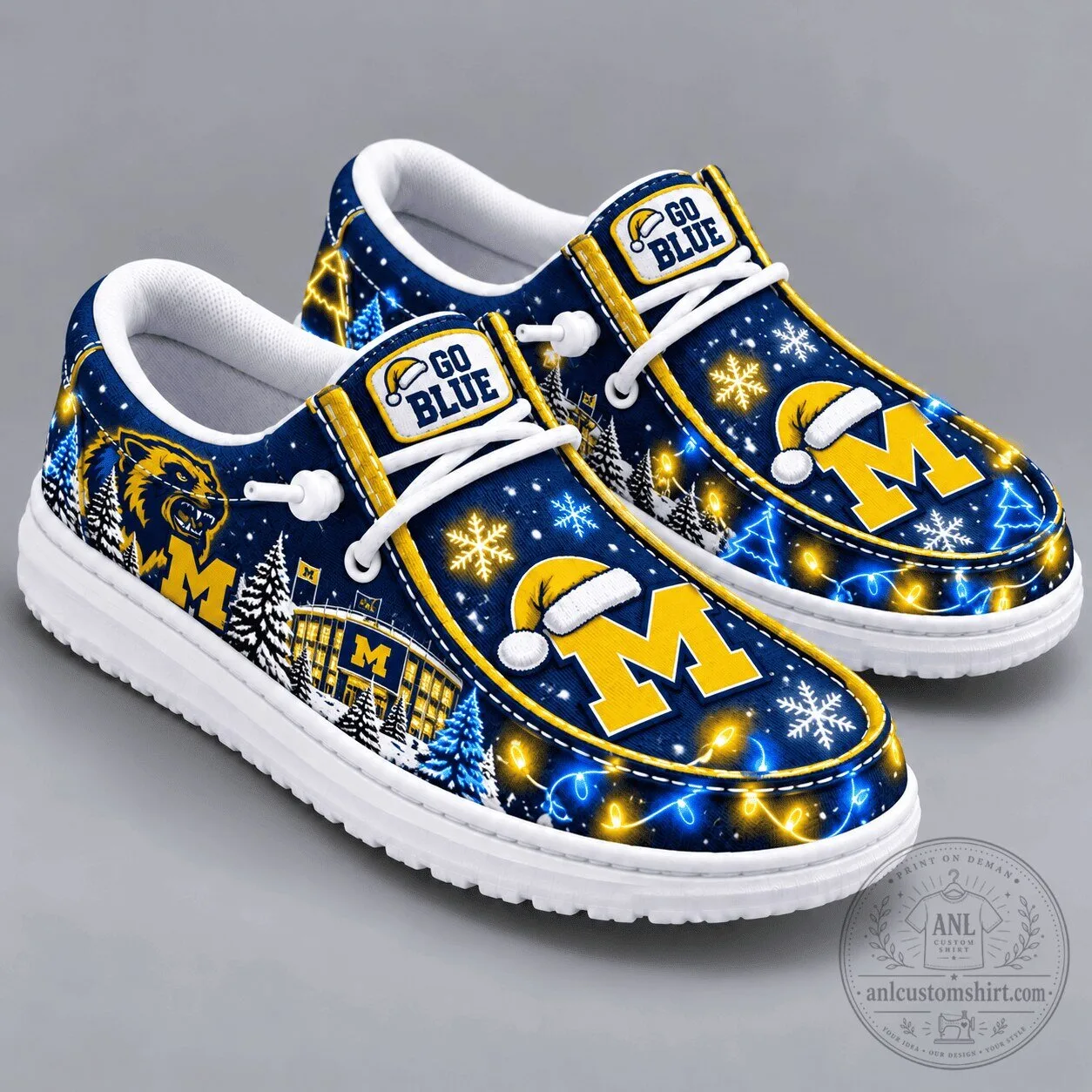 Michigan Wolverines Christmas Spirit Holiday Loafers Shoes