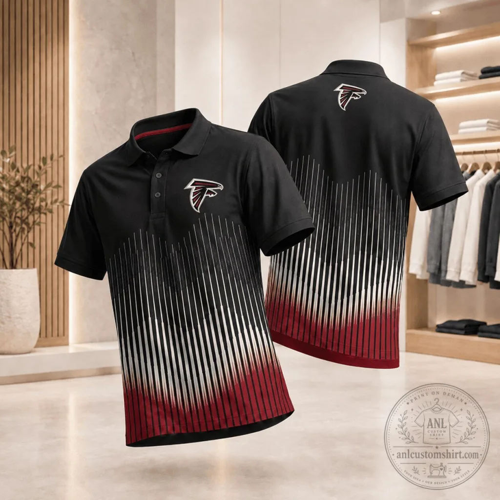 Atlanta Falcons Dynamic Stripe Fan Merchandise Polo Shirt Atlanta Falcons Dynamic Stripe Fan Merchandise Polo Shirt