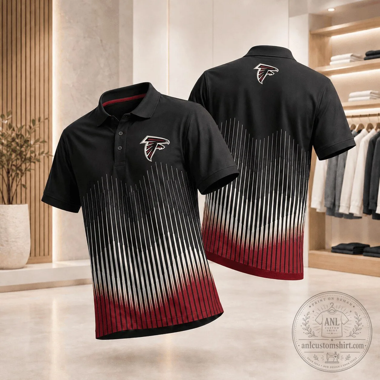 Atlanta Falcons Dynamic Stripe Fan Merchandise Polo Shirt