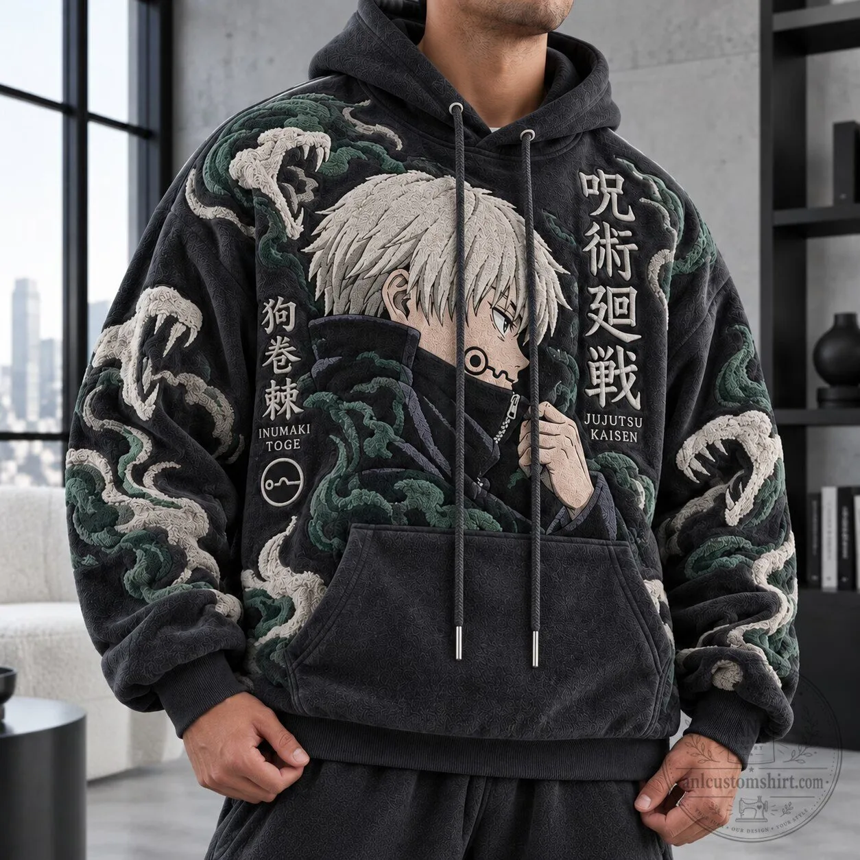 Jujutsu Kaisen Inumaki Toge Anime Embroidered Hoodie