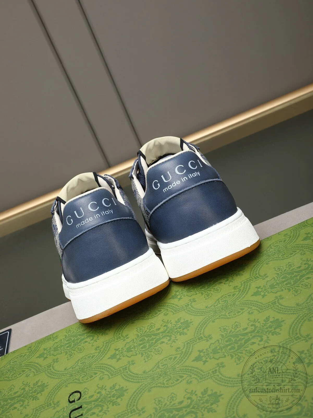 Gucci Blue Monogram Stripe Low Top Sneakers for Men and Women 13 Gucci Blue Monogram Stripe Low Top Sneakers for Men and Women