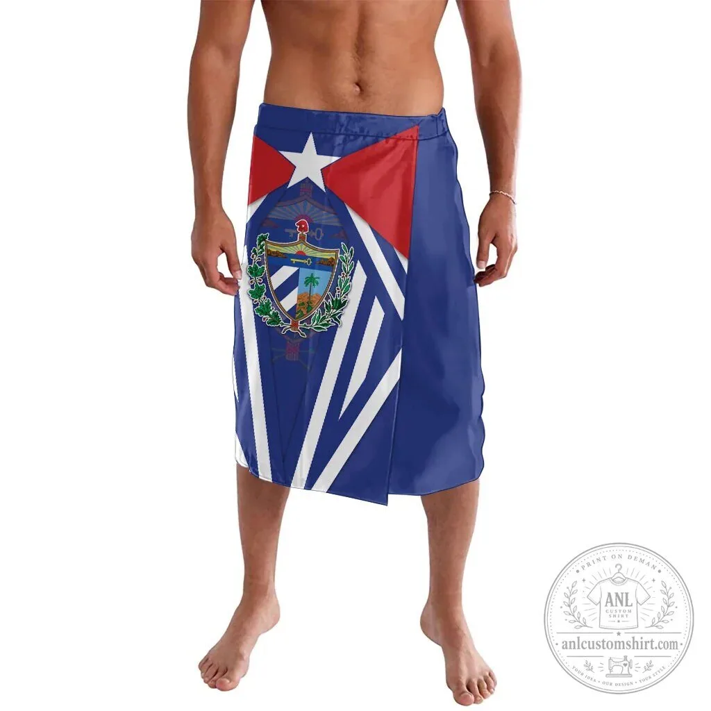Cuba Flag and Coat of Arms Patriotic Hawaiian Sarong Skirt