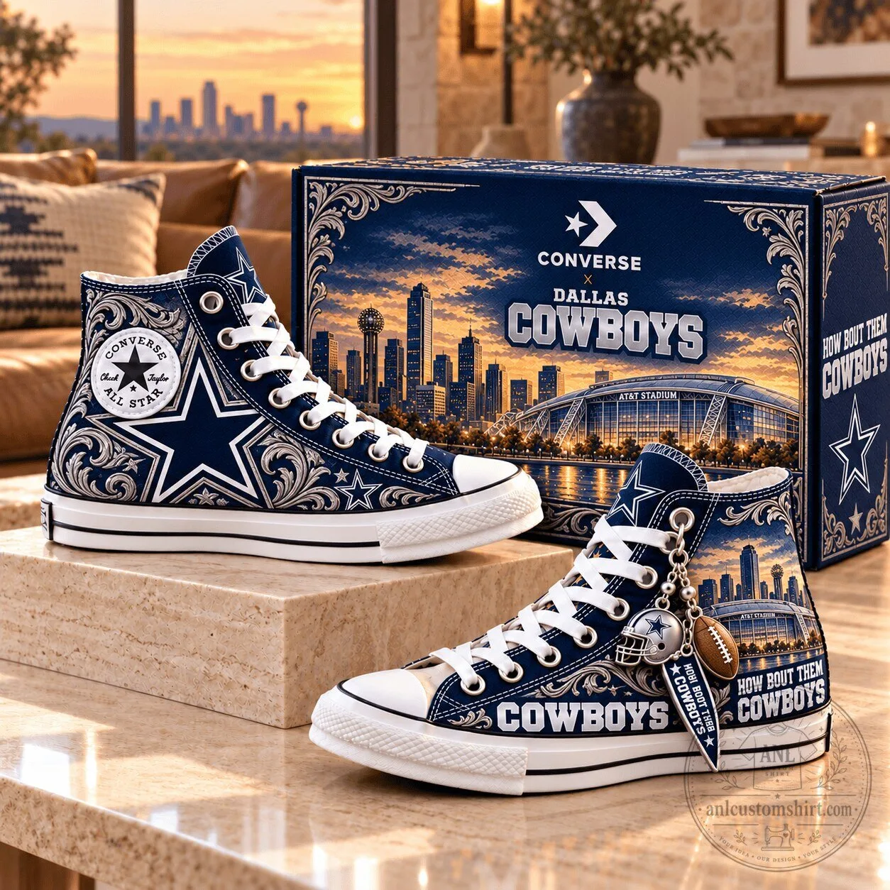 Dallas Cowboys Converse All Star High Top Sneakers 1 Dallas Cowboys Converse All Star High Top Sneakers
