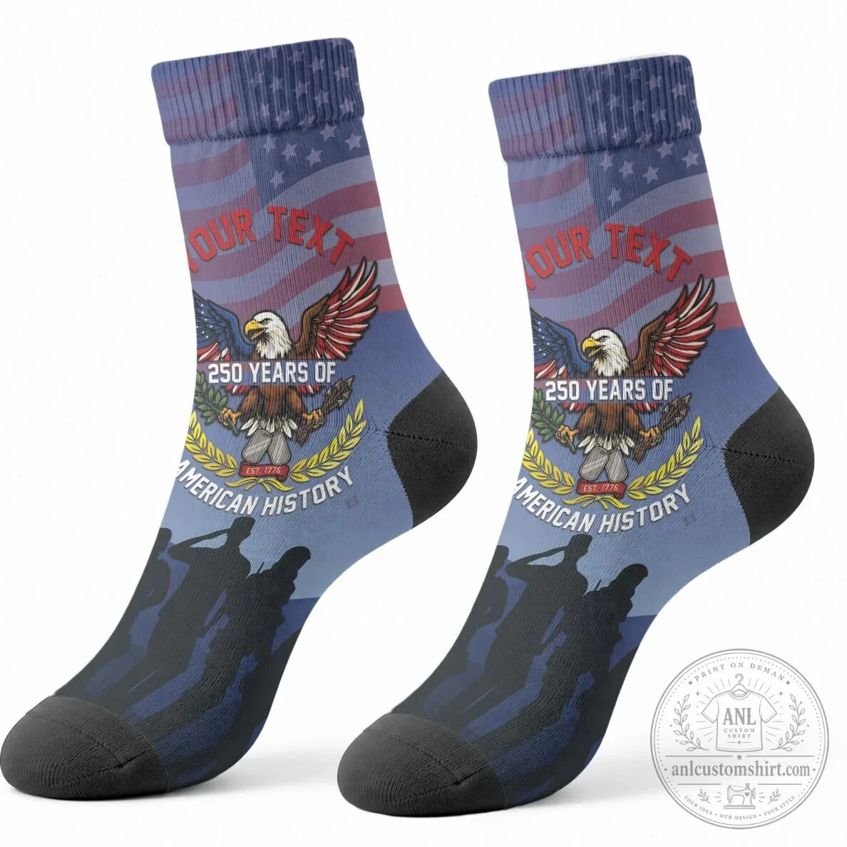 Veterans Day 250 Years of American History Personalized Crew Socks 8 Veterans Day 250 Years of American History Personalized Crew Socks