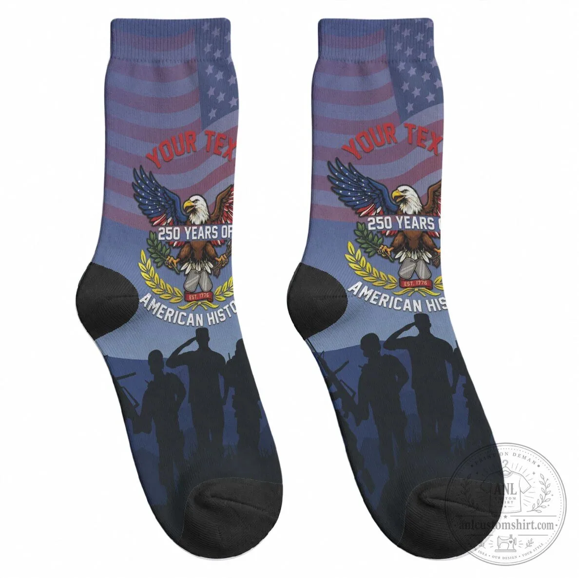Veterans Day 250 Years of American History Personalized Crew Socks 9 Veterans Day 250 Years of American History Personalized Crew Socks