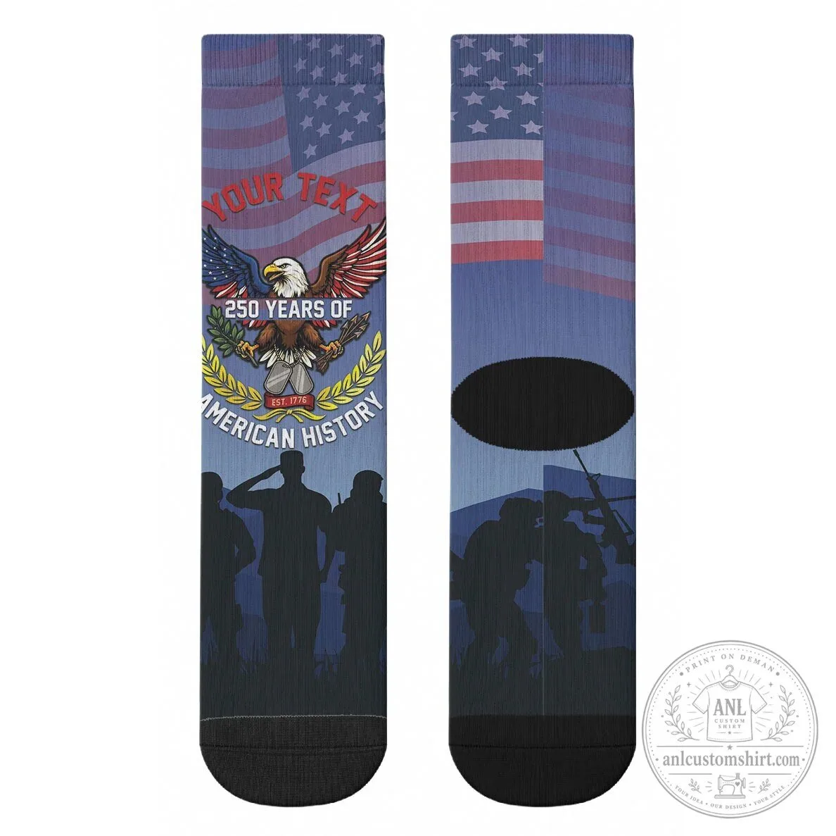 Veterans Day 250 Years of American History Personalized Crew Socks 11 Veterans Day 250 Years of American History Personalized Crew Socks