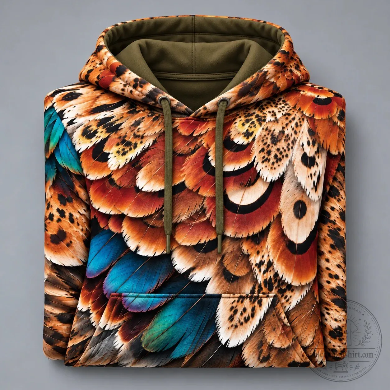 Pheasant Feather Pattern Hunting Hoodie