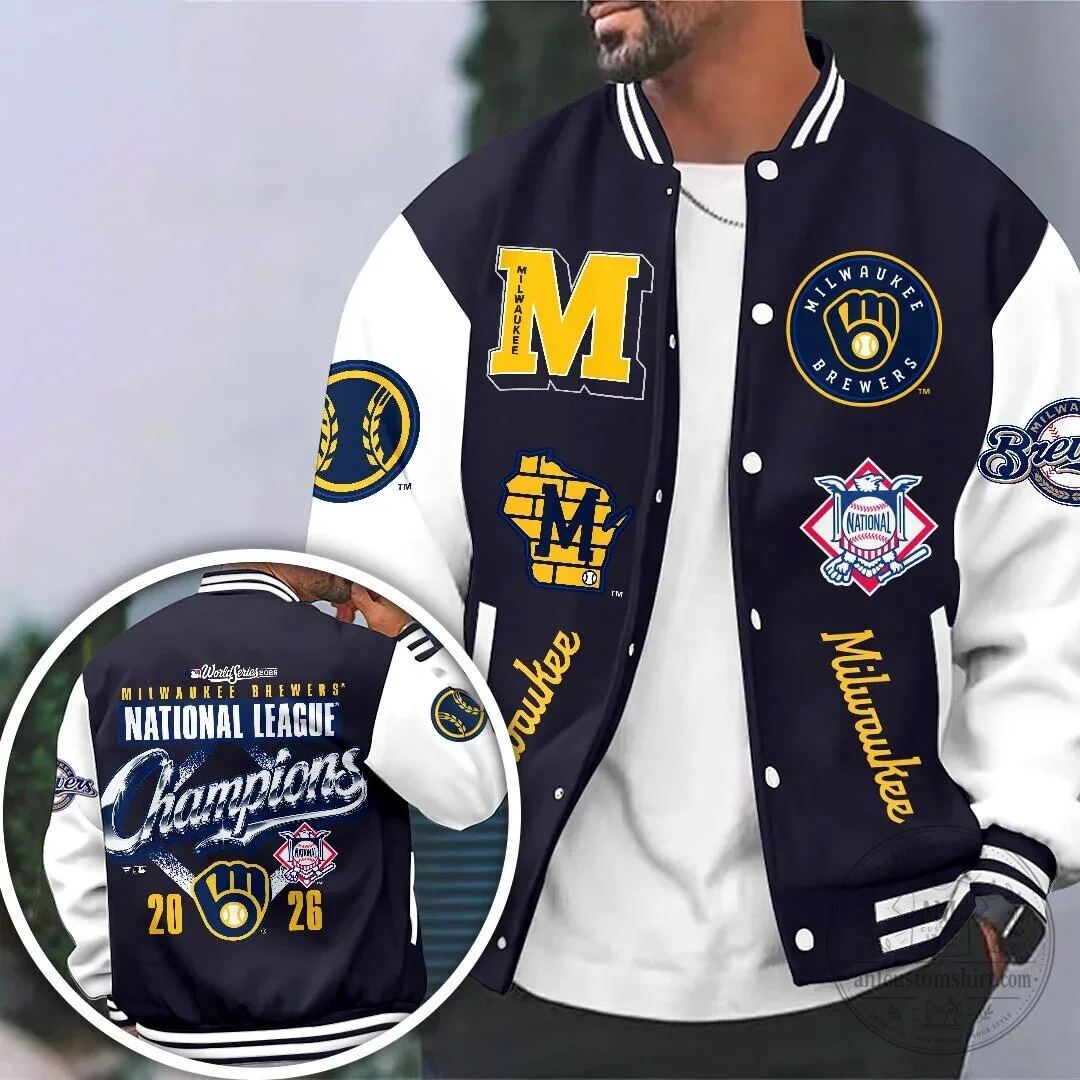 2026 National League Champions Varsity Jacket - Milwaukee Brewers