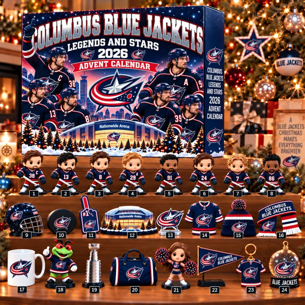 Columbus Blue Jackets Legends and Stars 2026 Christmas Advent Calendar Columbus Blue Jackets Legends and Stars 2026 Christmas Advent Calendar 2D
