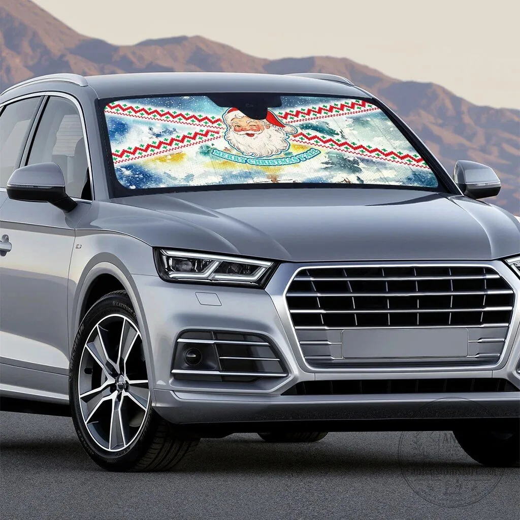 Merry Christmas Y'all Vintage Santa Claus Winking Auto Car Windshield Sunshade 7 Merry Christmas Y