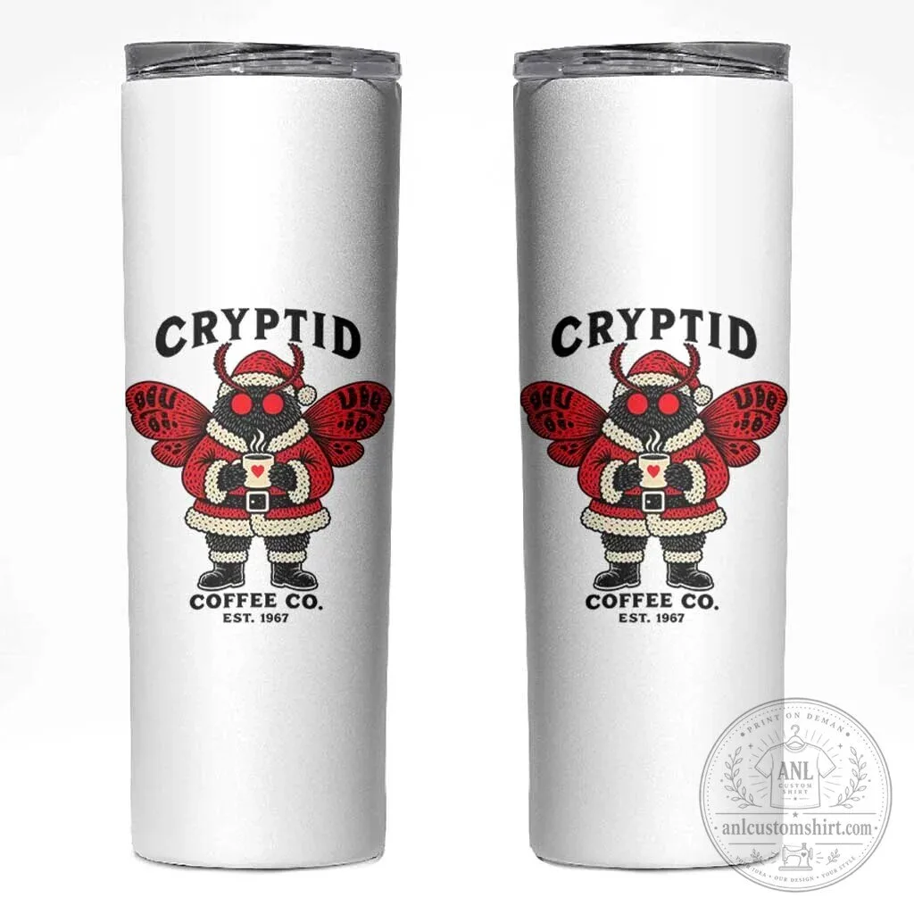 Mothman Santa Christmas Cryptid Coffee Company Skinny Tumbler
