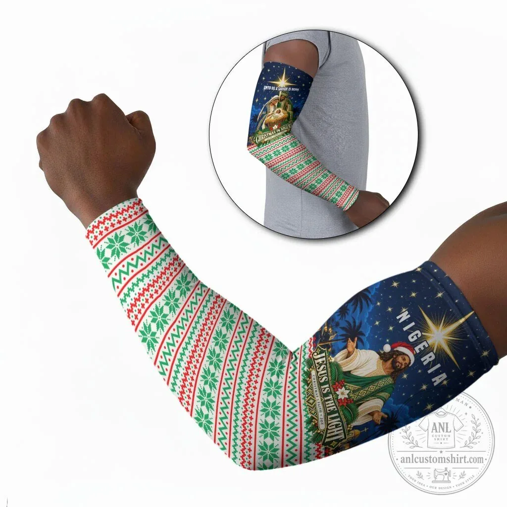 Nigeria Jesus Christmas Faith Light Arm Sleeves with Nativity Scene